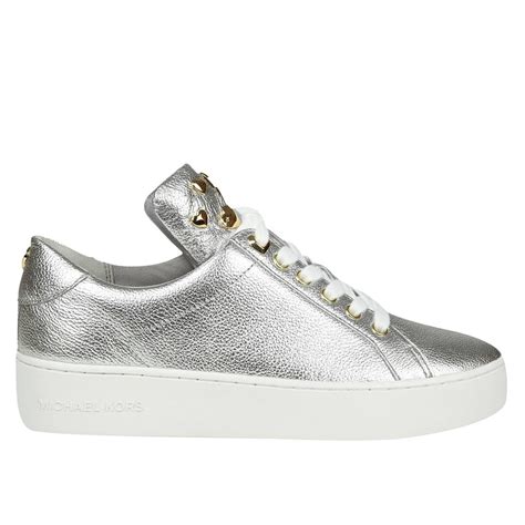 zilveren sneakers michael kors|michael kors silver designer sneakers.